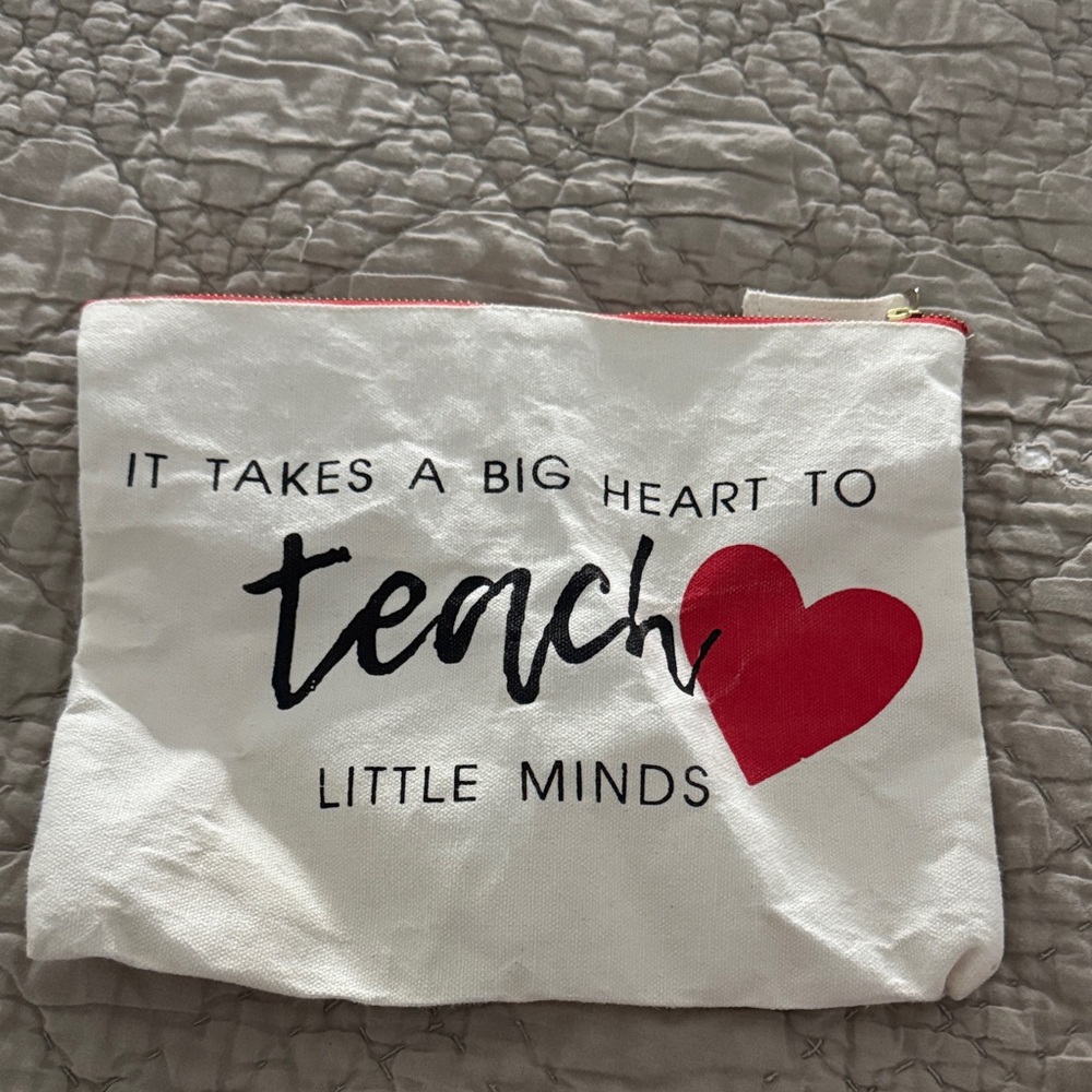 Canvas Pouch with Heart Design